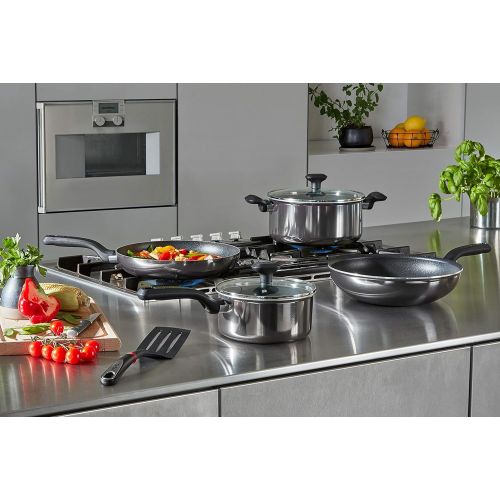 테팔 Tefal D51602 Resist Bratpfanne 20 cm (Antihaft-Beschichtung, Thermo-Spot, Aluminium) schwarz