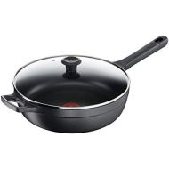 Tefal G60537 Trattoria Schmorpfanne, mit Glasdeckel, antihaftbeschichtet, 28 cm, schwarz