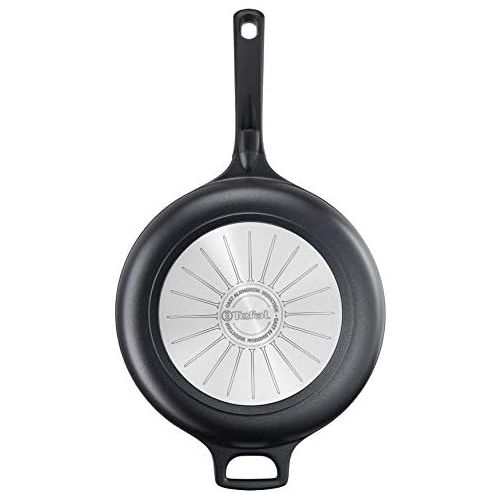 테팔 Tefal G60537 Trattoria Schmorpfanne, mit Glasdeckel, antihaftbeschichtet, 28 cm, schwarz