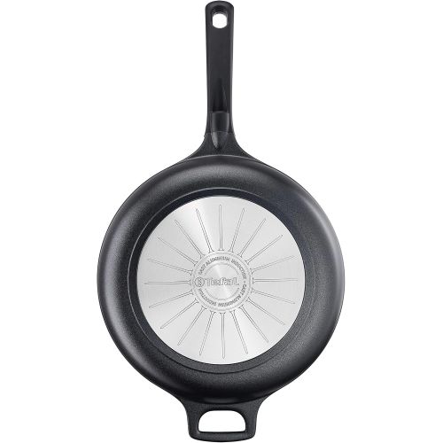 테팔 Tefal G60537 Trattoria Schmorpfanne, mit Glasdeckel, antihaftbeschichtet, 28 cm, schwarz