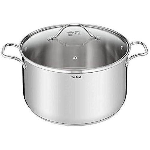 테팔 Tefal B9086414 Intuition XL Kochtopf, Edelstahl, 28 cm (9,8 l) + Glasdeckel, fuer alle Herdarten geeignet, auch Induktion