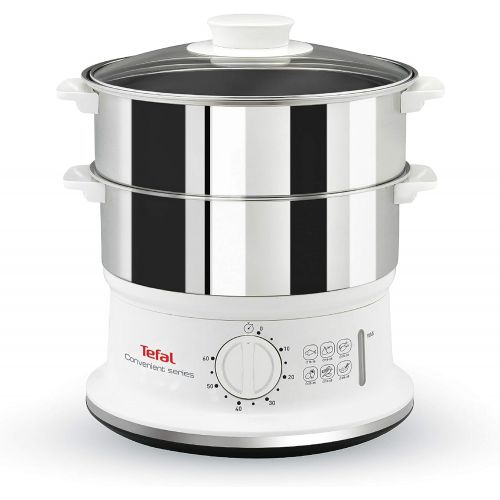 테팔 Tefal VC1451 Convenient Series Dampfgarer (Volumen: 6l, Timer, 2 Behalter, Wasserstandsanzeige) weiss/edelstahl