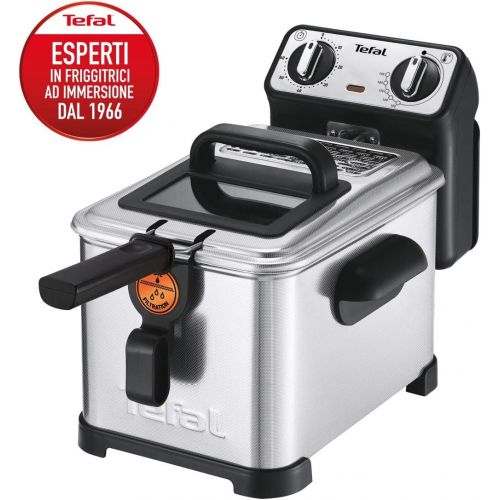 테팔 Tefal FR5101 Fritteuse Filtra Pro Inox and Design, Timer, warmeisoliert, Clean-Oil-System, 2300 W, edelstahl / schwarz