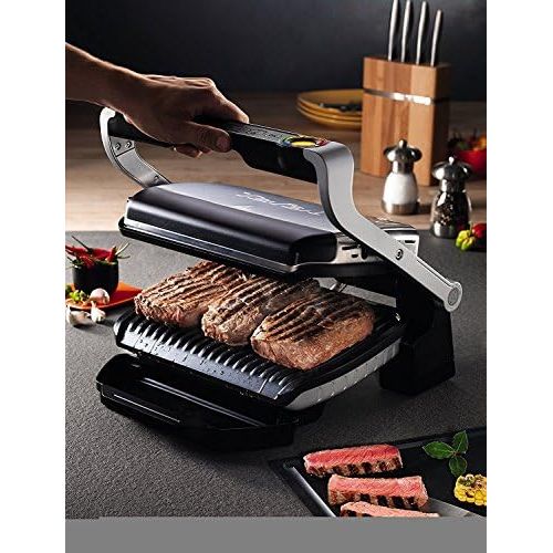 테팔 Tefal GC712D OptiGrill+ Kontaktgrill | Elektro-Grill | 6 voreingestellte Grillprogramme | 2000W | elektrischer Tischgrill mit automatischer Anzeige des Garzustands