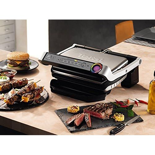 테팔 Tefal GC712D OptiGrill+ Kontaktgrill | Elektro-Grill | 6 voreingestellte Grillprogramme | 2000W | elektrischer Tischgrill mit automatischer Anzeige des Garzustands