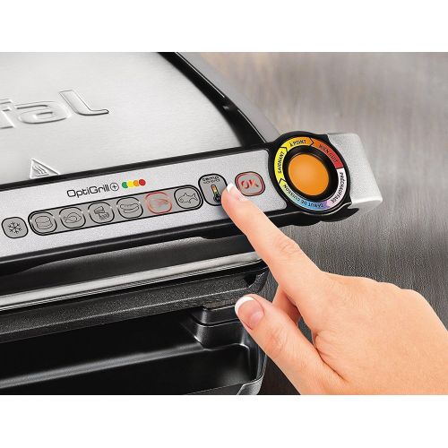 테팔 Tefal GC712D OptiGrill+ Kontaktgrill | Elektro-Grill | 6 voreingestellte Grillprogramme | 2000W | elektrischer Tischgrill mit automatischer Anzeige des Garzustands