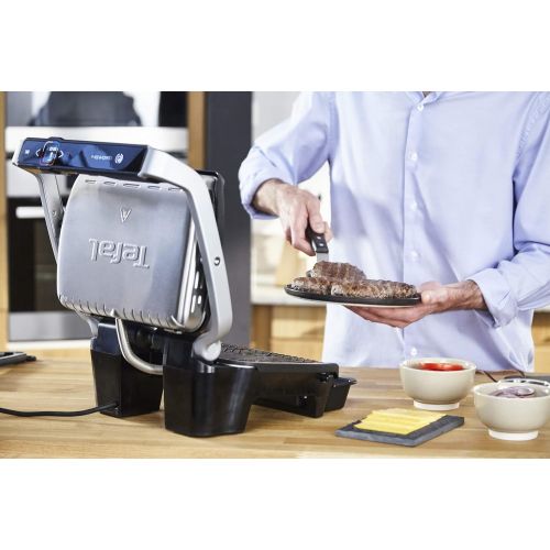 테팔 Tefal Optigrill Elite Elektrogrill fuer den Innen- und Aussenbereich, automatischer Grillsensor, Intuitive Anleitung, Schnellversiegelung, 12 automatische Programme, 2000 W