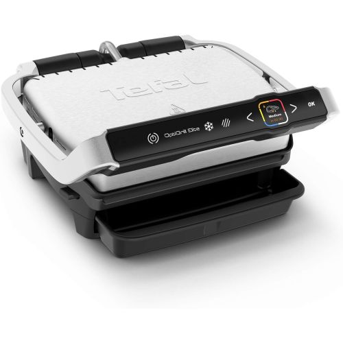 테팔 Tefal Optigrill Elite Elektrogrill fuer den Innen- und Aussenbereich, automatischer Grillsensor, Intuitive Anleitung, Schnellversiegelung, 12 automatische Programme, 2000 W