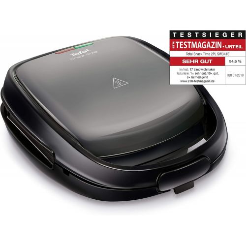 테팔 Tefal SW341B Snack Time mit Multifunktionsgerat fuer Waffeln und Sandwiches inklusiv 2 Plattensets, 700 W, grau/schwarz