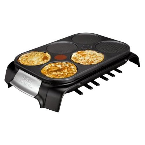 테팔 Tefal Crep Party Edelstahl & Design PY558813 - Pfannkuchen- und Antihaftbeschichtung aus Edelstahl mit einer Kapazitat fuer 6 Pfannkuchen, Pfannkuchen oder Pfannkuch