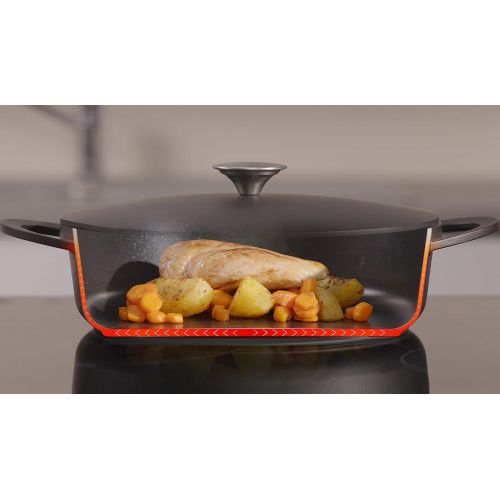 테팔 Tefal Trattoria Serving pan with cast lid, 28cm, Black