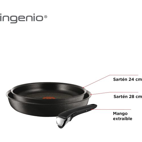 테팔 Tefal Ingenio Expertise L6509503Set of 3Saucepans + 1Handle Black 16/18/20cm