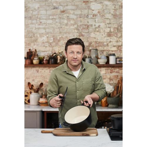 테팔 Tefal Jamie Oliver Cast Iron Stewpot, 24cm, Black