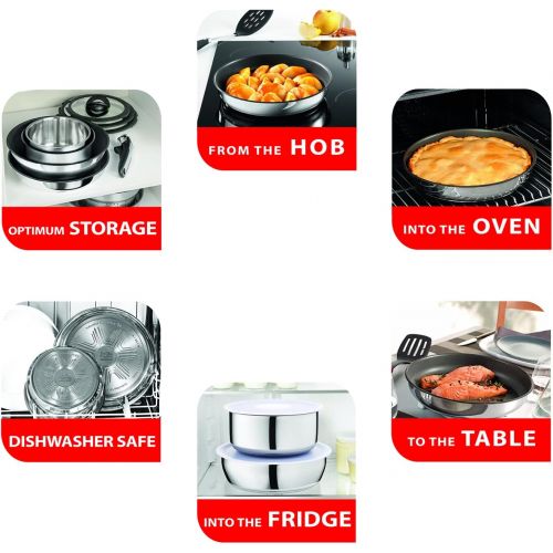 테팔 Tefal Ingenio Pan Set, Stainless Steel, 13-Piece