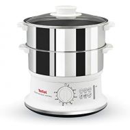 [아마존베스트]Tefal VC1451 Convenient Series Steamer (Volume: 6 L, Timer, 2 Containers, Water Level Indicator) White/Stainless Steel