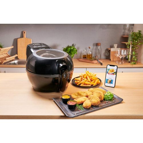 테팔 [아마존베스트]Tefal FZ7228 ActiFry Extra Hot Air Fryer 1550 Watt Capacity 1.2 kg Stirring Arm System Low to No Oil Required Black