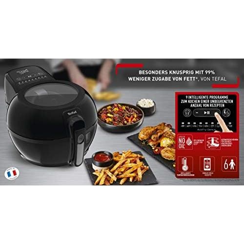 테팔 [아마존베스트]Tefal FZ7738 ActiFry Genius+ Hot Air Fryer (1550 Watts, Capacity: 1.2 kg, Timer, 9 Automatic Menus, Stirring Arm System) Black