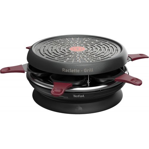 테팔 [아마존베스트]Tefal Raclette Neo Invent RE1820 | Practical Round Raclette For 6 People | Includes Table Grill Function | Non-Stick Grill Plate (Dishwasher Safe) | 850W For Quick Enjoyment