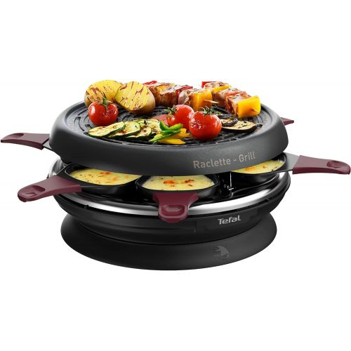 테팔 [아마존베스트]Tefal Raclette Neo Invent RE1820 | Practical Round Raclette For 6 People | Includes Table Grill Function | Non-Stick Grill Plate (Dishwasher Safe) | 850W For Quick Enjoyment