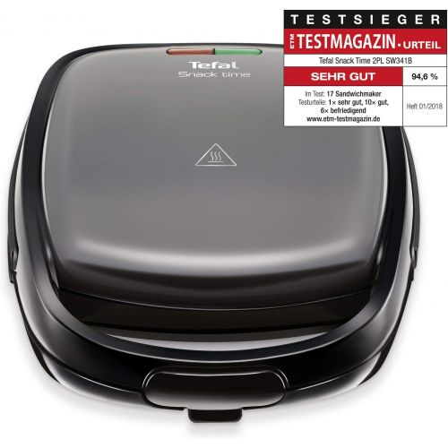 테팔 [아마존베스트]Tefal Snack Time 2-in-1 Combi Appliance SW341B [(Belgian) Waffle Iron and (Triangular) Sandwich Toaster, 2 Removable Non-Stick Plate Sets (Dishwasher Safe); Multifunctional; 700W]