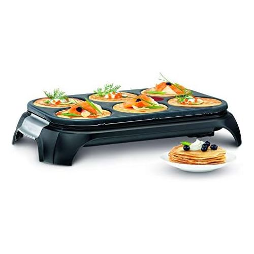 테팔 [아마존베스트]Tefal Crep Party stainless steel & design PY558813 - pancake and non-stick coating made of stainless steel with a capacity for 6 pancakes, pancakes or pancakes