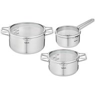 [아마존베스트]Tefal Nordica H852S3 6-Piece Saucepan Set Consisting of Saucepan 16 cm Including Lid and Saucepans 20/24 cm Including Lid Double Handle Suitable for Induction Cookers All Types of