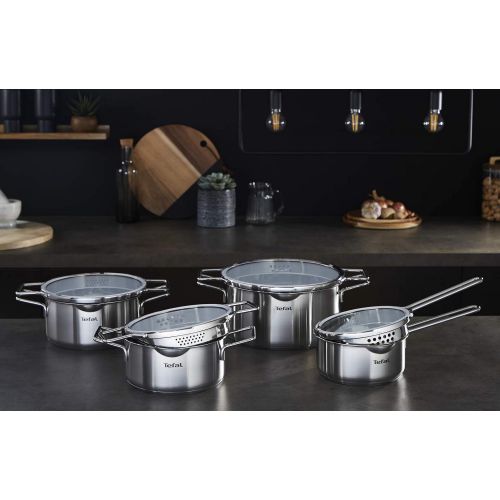 테팔 [아마존베스트]Tefal Nordica H852S3 6-Piece Saucepan Set Consisting of Saucepan 16 cm Including Lid and Saucepans 20/24 cm Including Lid Double Handle Suitable for Induction Cookers All Types of