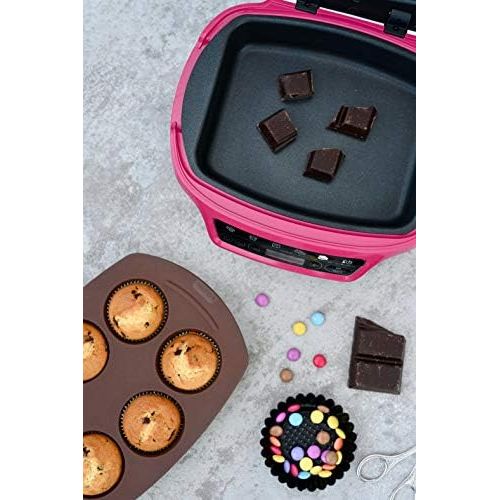 테팔 [아마존베스트]Tefal Cake Factory KD8018 1,200W Smart Cake Maker Mini Oven (Ideal for Muffins, Chocolate Lava Cakes, Cup Cakes, Cereal Bars, Biscuit Cakes incl. Recipe Book) white/purple