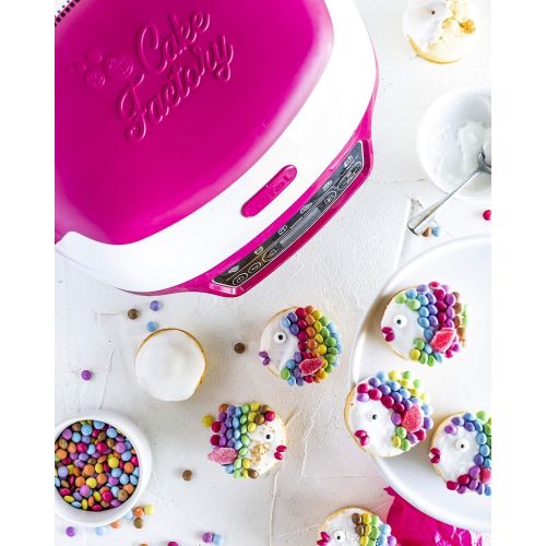 테팔 [아마존베스트]Tefal Cake Factory KD8018 1,200W Smart Cake Maker Mini Oven (Ideal for Muffins, Chocolate Lava Cakes, Cup Cakes, Cereal Bars, Biscuit Cakes incl. Recipe Book) white/purple