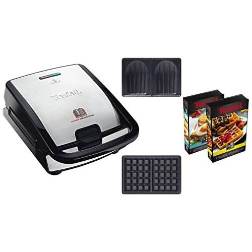 테팔 [아마존베스트]TEFAL MENAGE - Snack collection-700 W-2 jeux de plaques croques et gaufres-2 livrets de recettes-Noir inox - TEFAL MENAGE - FDS-119997