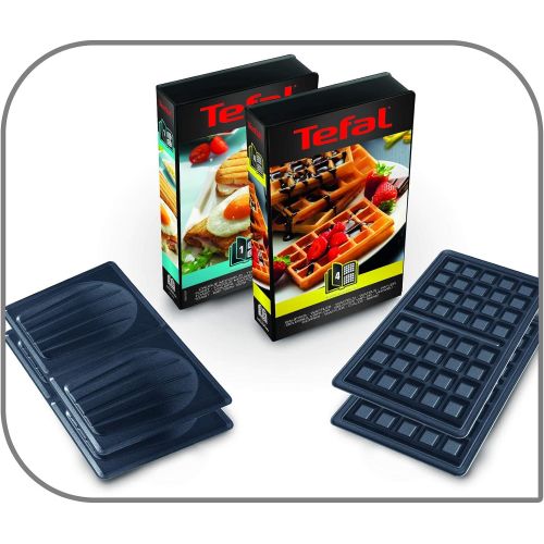 테팔 [아마존베스트]TEFAL MENAGE - Snack collection-700 W-2 jeux de plaques croques et gaufres-2 livrets de recettes-Noir inox - TEFAL MENAGE - FDS-119997
