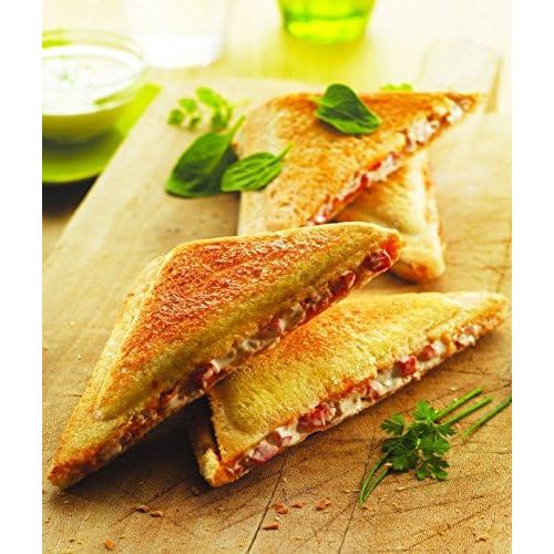 테팔 [아마존베스트]Tefal XA800212 Snack Collection Triangular Toasted Sandwich Plate Gift Set With Recipe Book 4.4 x 15.5 x 24.2 cm