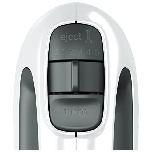 테팔 Tefal HT462138 PrepMix+ Hand Mixer, Ideal for Easy and Tough Preparations, Powerful 500 W Motor, 5 Speeds, Turbo Function, Stainless Steel Puree Stick Attachment, White/Grey