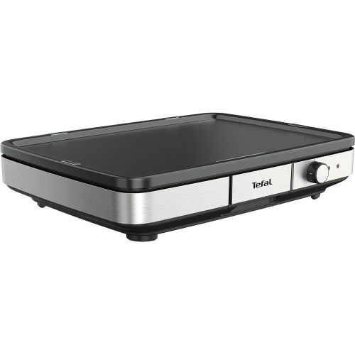 테팔 Tefal Maxi Plancha CB690D Electric Table Grill | Extra Large | Non Stick Teppanyaki Plate | Easy to Clean | Indoor and Outdoor Use | Includes Removable Wind Shield + Wooden Spatula