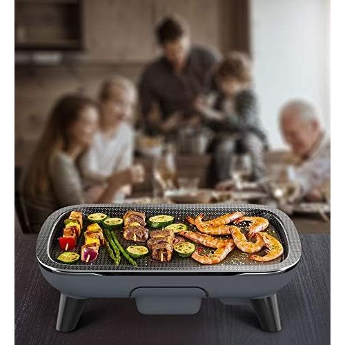 테팔 Tefal YY4570FB Plancha Des Saveurs Electric Grill Plate, Non Stick Coating, Titanium Force, Thermo Spot Technology, Adjustable Thermostat, Removable Plate, Dishwasher Safe, Black