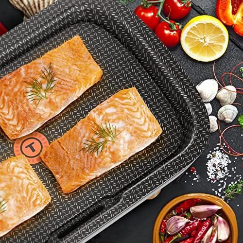 테팔 Tefal YY4570FB Plancha Des Saveurs Electric Grill Plate, Non Stick Coating, Titanium Force, Thermo Spot Technology, Adjustable Thermostat, Removable Plate, Dishwasher Safe, Black