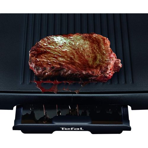 테팔 Tefal Malaga TG3918 Table Grill | Electric Grill | Adjustable Thermostat | Non Stick Coated Grill Plate, 2/3 Grill, 1/3 Teppanyaki | Removable Cable | Plate + Drip Tray Dishwasher