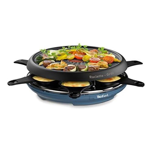 테팔 TEFAL Colormania RE12A401 2 in 1 Raclette and Grill, Non Stick Coating, Easy Plus, 6 Bowls, Dishwasher Safe, 850 W