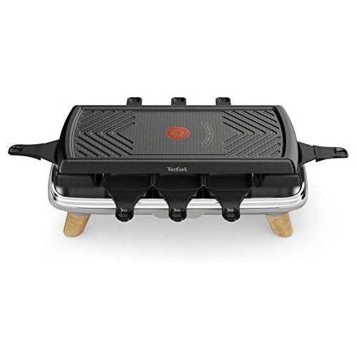 테팔 Tefal Raclette Gourmet RE610D | Raclette and Table Grill | 8 People | Extra Deep Frying Pan | Non Stick Coating | Dishwasher Safe | On/Off Switch | Removable Cable | 1350 W