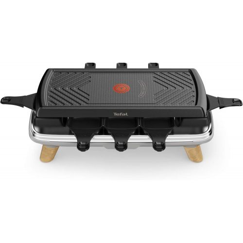 테팔 Tefal Raclette Gourmet RE610D | Raclette and Table Grill | 8 People | Extra Deep Frying Pan | Non Stick Coating | Dishwasher Safe | On/Off Switch | Removable Cable | 1350 W