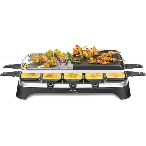 테팔 Tefal Raclette RE45A812 Pierrade 3 in 1 Stainless Steel 1350W 10 People