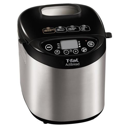 테팔 T-fal ActiBread Bread Maker, Bread Machine with LCD Display, Good for Gluten Free Bread, 2 Pound, Silver