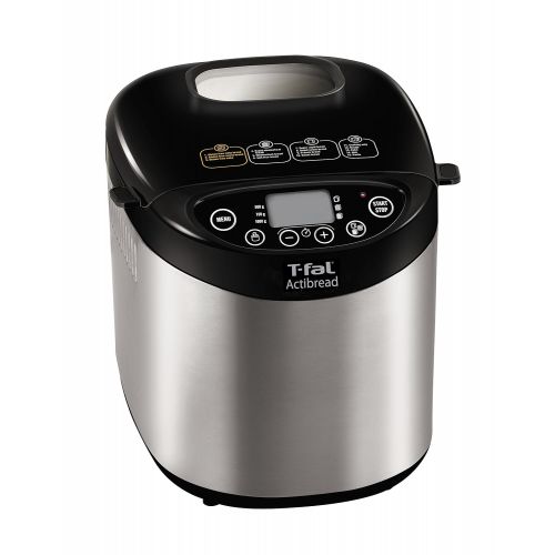 테팔 T-fal ActiBread Bread Maker, Bread Machine with LCD Display, Good for Gluten Free Bread, 2 Pound, Silver