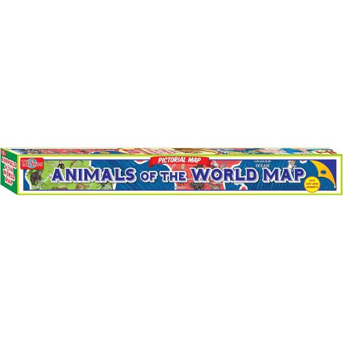  T.S. Shure Animals of The World Map Pictorial Poster