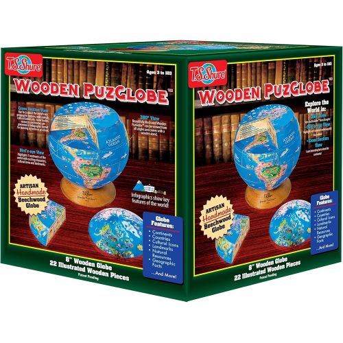  T.S. Shure PuzGlobe 3-D Wooden Globe