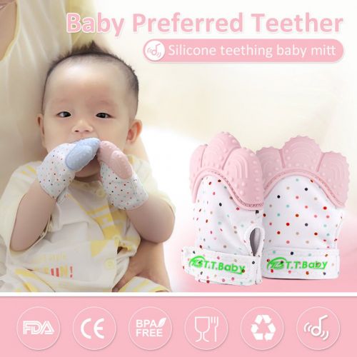  T.T.B Baby Teething Mitten for Babies Self-Soothing Pain Relief and Teething Glove BPA Free Safe Food Grade...