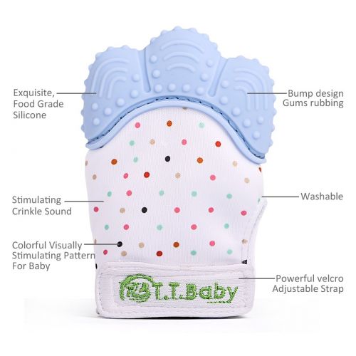  T.T.B Baby Teething Mitten for Babies Self-Soothing Pain Relief and Teething Glove BPA Free Safe Food Grade...