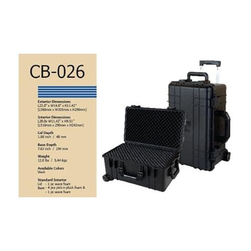  CB026 B 22 x 14 x 11 1/2-Inch Molded Utility Case with Wheels, Black
