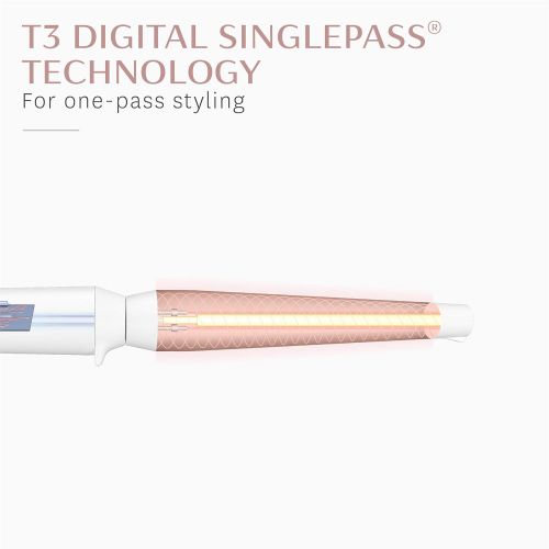  T3 - Tousled Waves Tapered Styling Iron Barrel for T3 Convertible Collection | 0.75” - 1.25” Tapered Styling Wand Barrel for Relaxed, Tousled Hair | Fits T3 Convertible Base | Adju
