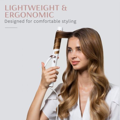  T3 - SinglePass Curl 1.25 Inch Professional Curling Iron | Digital Tourmaline + Ceramic Curling and Styling Iron with Adjustable Heat Settings for Shiny Smooth Curls and Waves